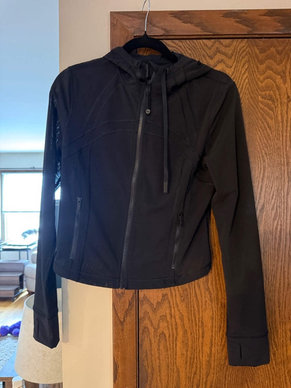 lululemon athletica Black Hooded Bomber Jacket